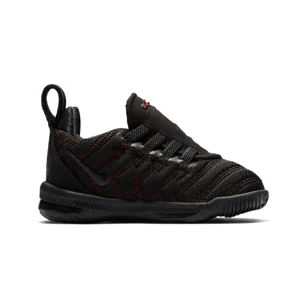 Nike LeBron 16 Fresh Bred (TD) Black/Black-University Red (AQ2468-002)