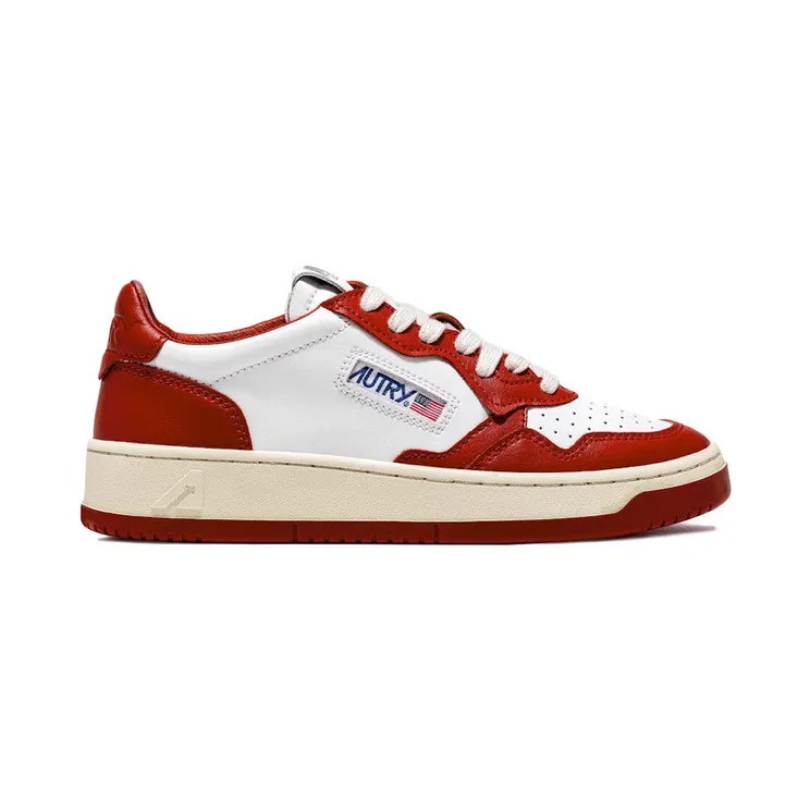 Autry Medalist Leather Low Red White (AULM-WB02)