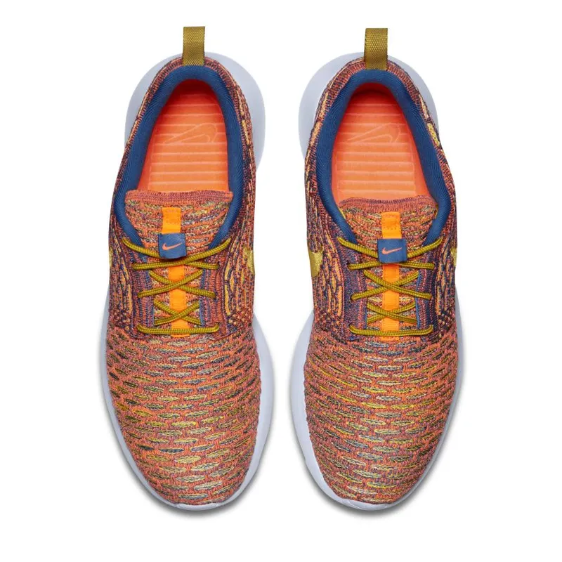 Nike Roshe One Flyknit Dark Citron Sunset Glow (W) Brigade Blue/Sunset Glow-Hyper Orange-Dark Citron (704927-402)