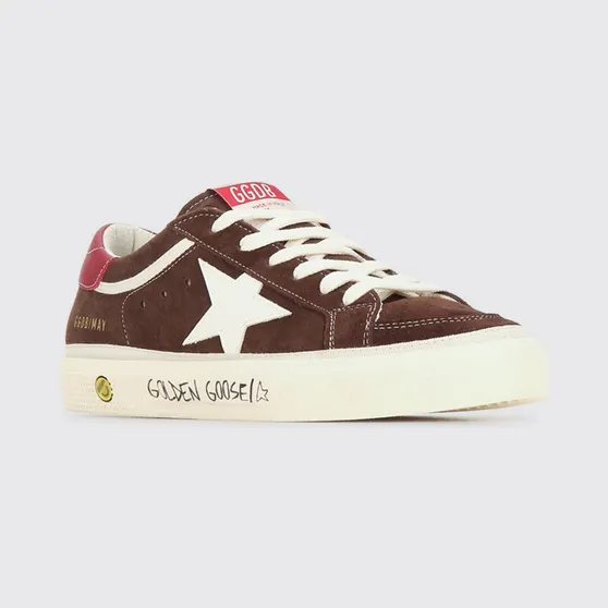Golden goose Boy’s May Smooth and Suede Calfskin Leather Sneakers Brown (GTF00496F00864555773)
