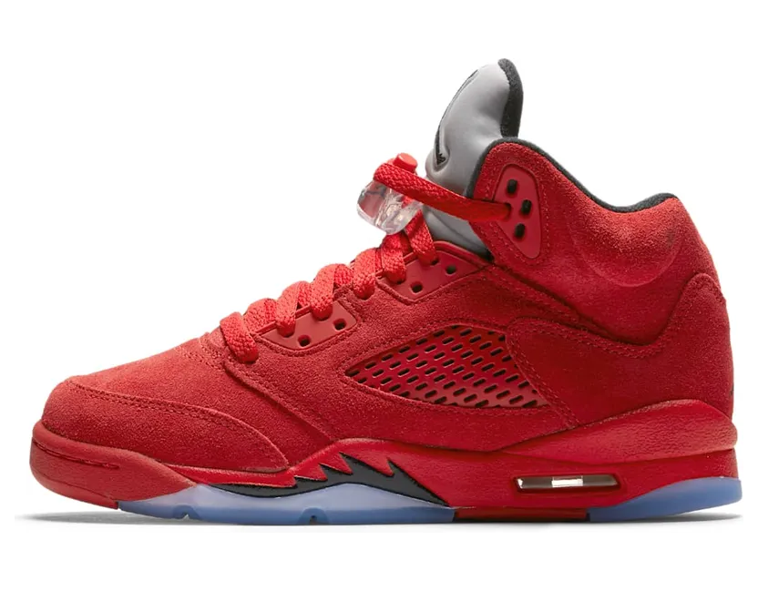 Air Jordan 5 Retro BG Flight Suit – Red Suede “University Red / Black” (440888-602)