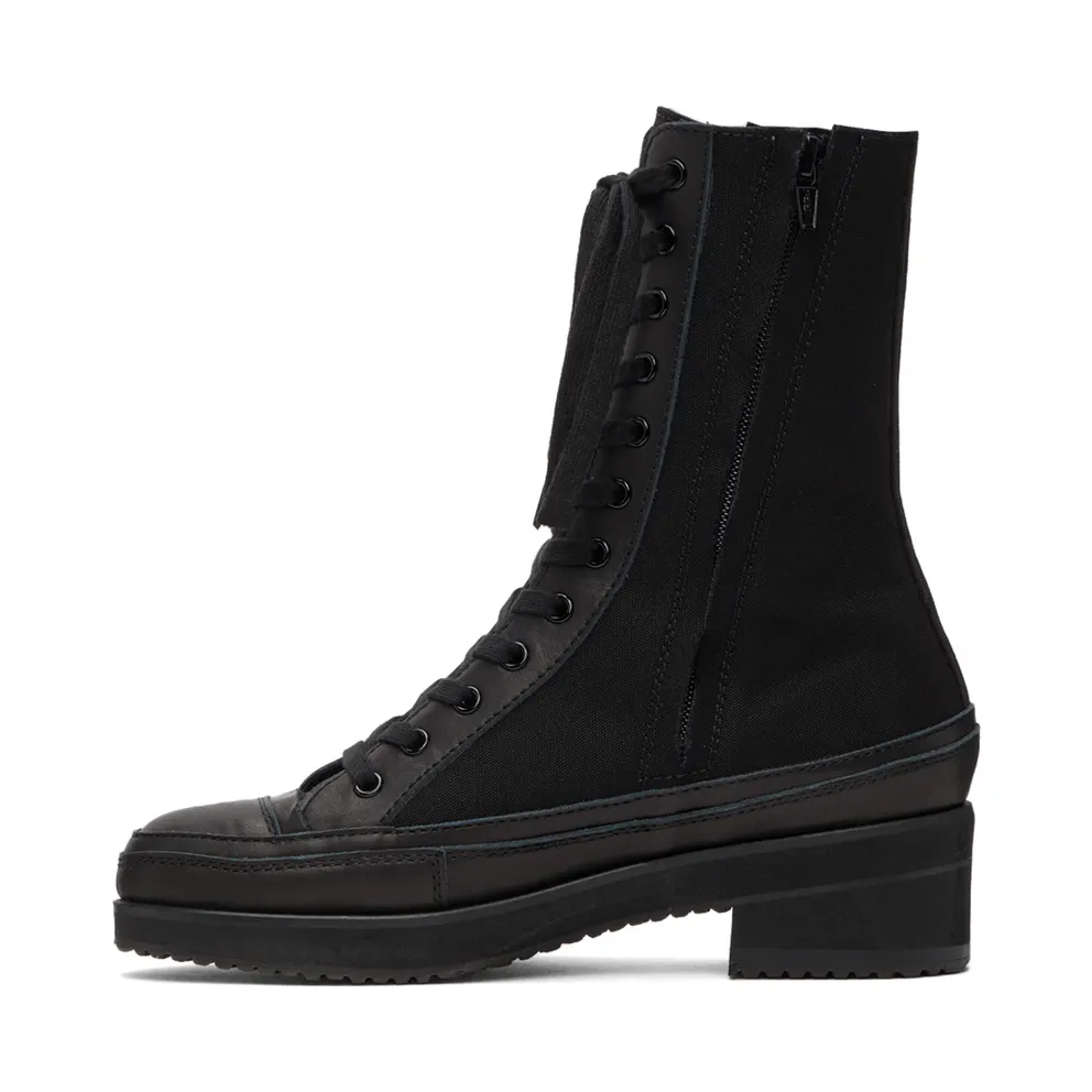 Yohji Yamamoto Black Canvas Heeled High Top (FX-E03-062)