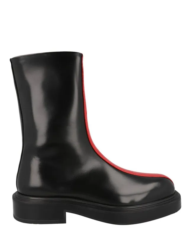 Ferragamo Florentia Contrasting Insert Ankle Boots Black (022070-766207-M)