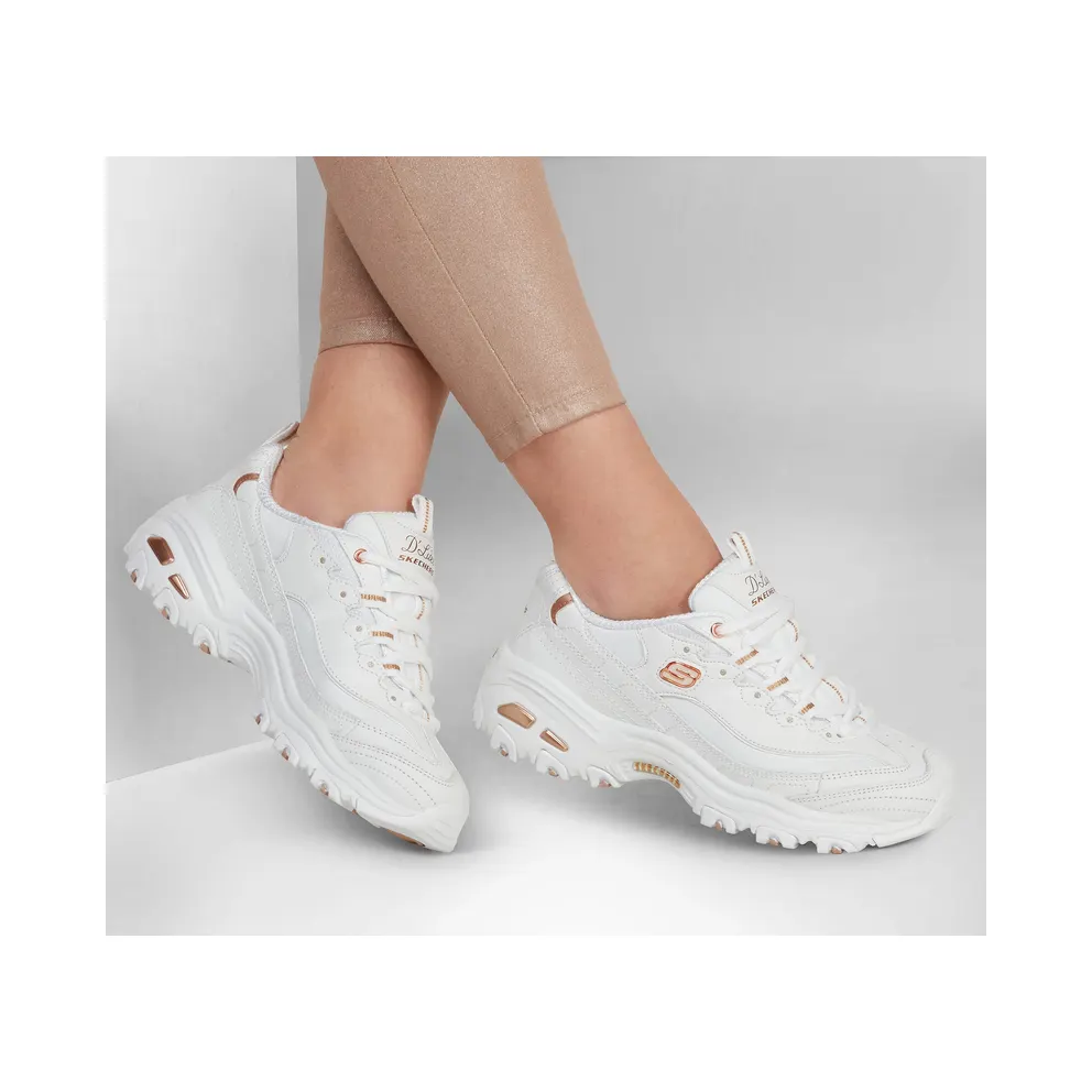 Skechers D’lites – Fresh Start – White / Roos Gold – “White” (11931 WTRG)