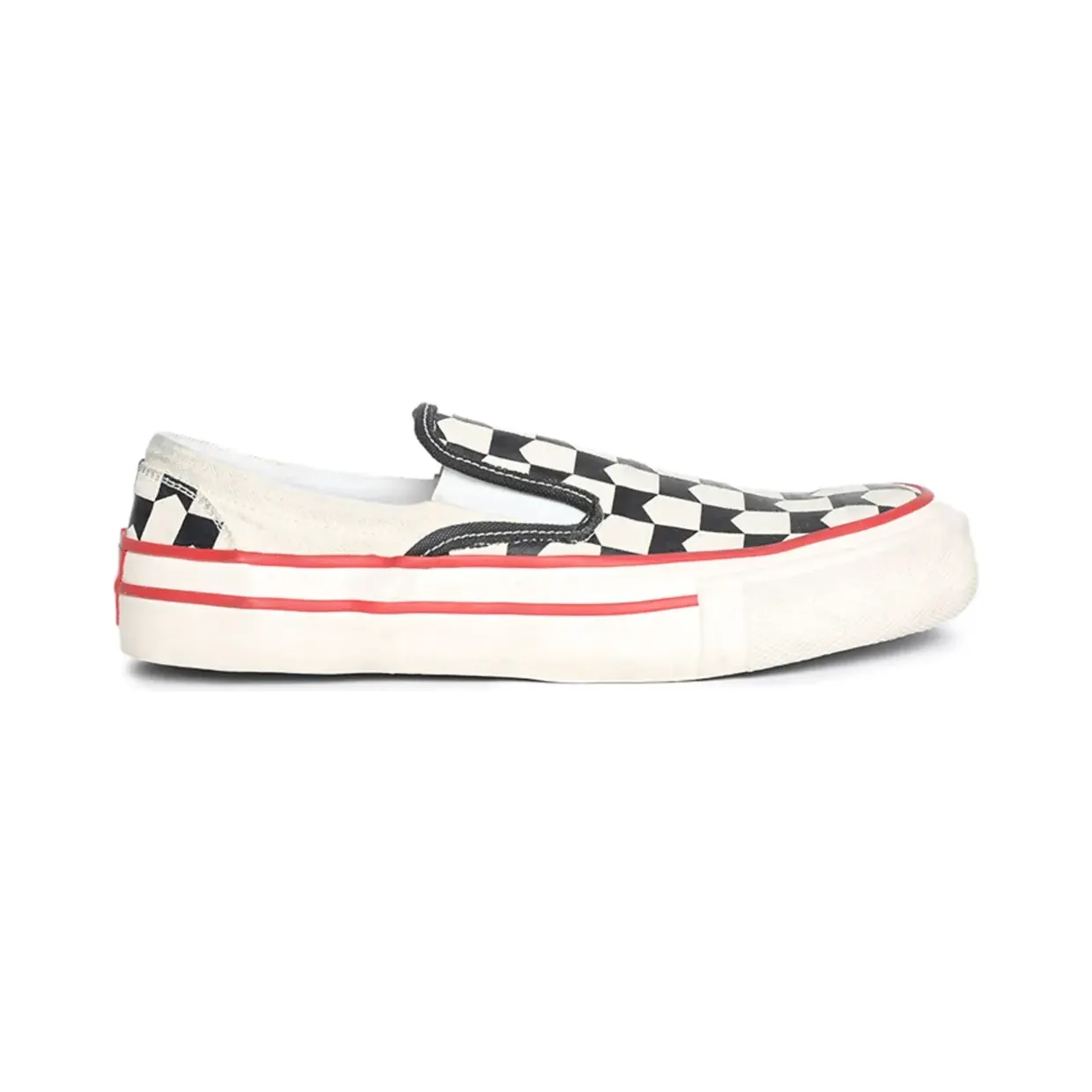 Rhude Karierte Slip-On-Sneakers “White” (RHPS24FO02620156)