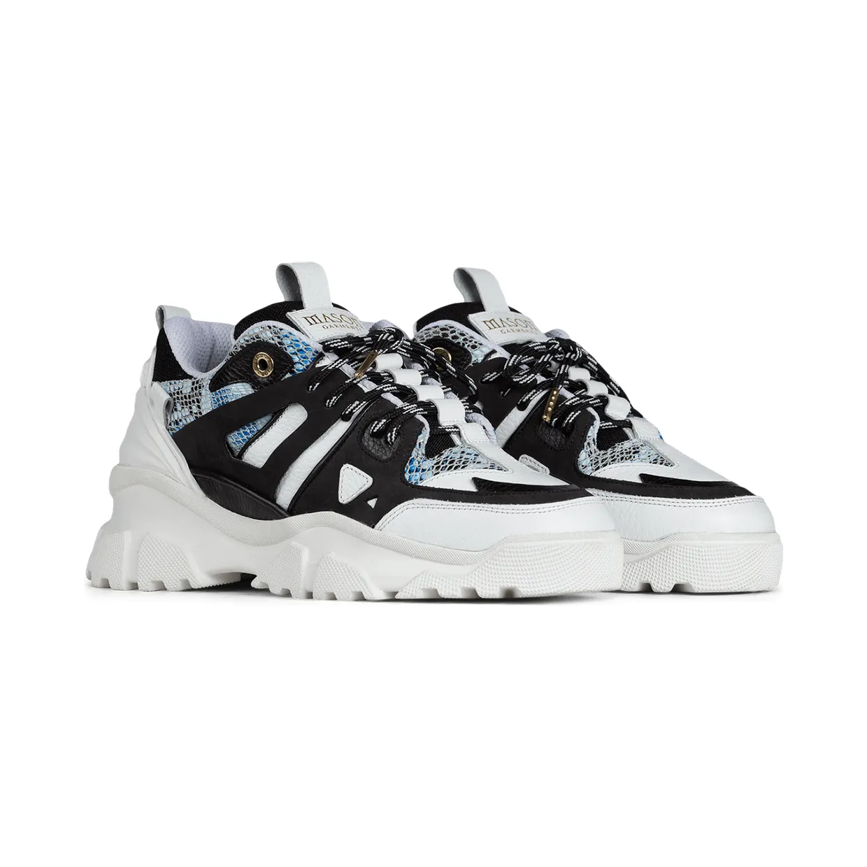 Mason Garments Genova 2 Leather/Snake Black/Blue (FW20-9F)