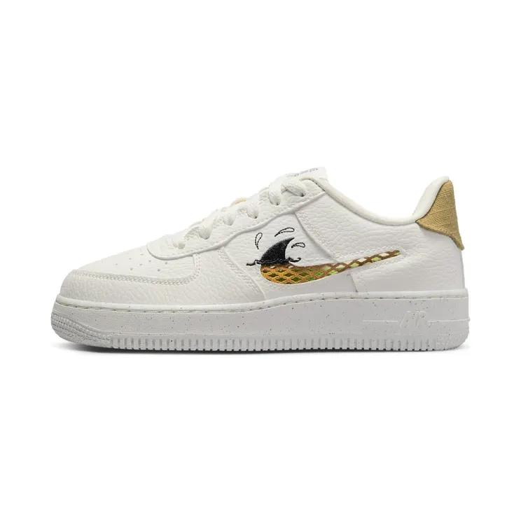 Nike Air Force 1 LV8 GS Sun Club “Sail / Black / Wheatgrass / Sanded Gold” (DQ7690-100)