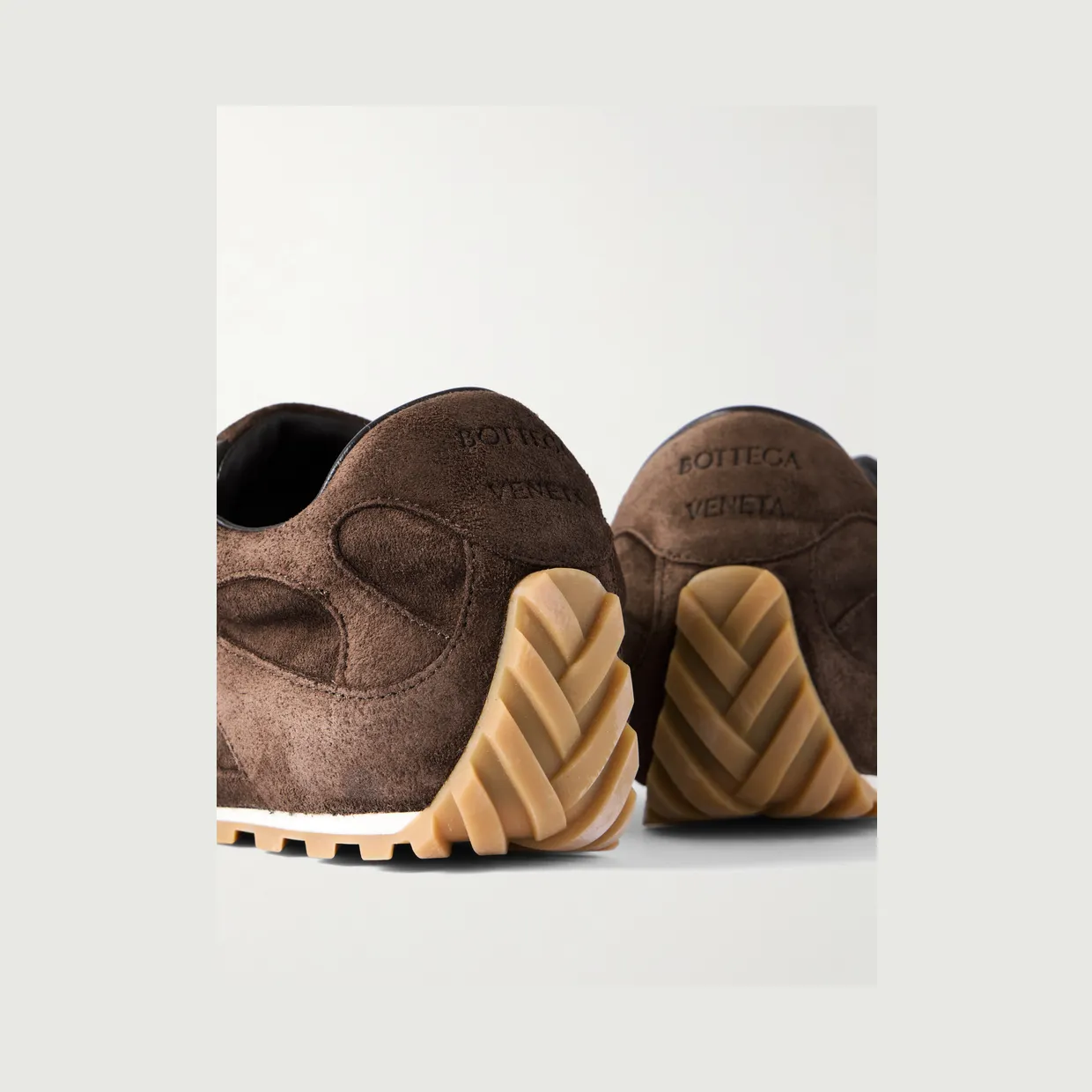 Bottega Veneta Orbit Flash Leather-Trimmed Suede Sneakers Brown (851621V3MS0) (4)