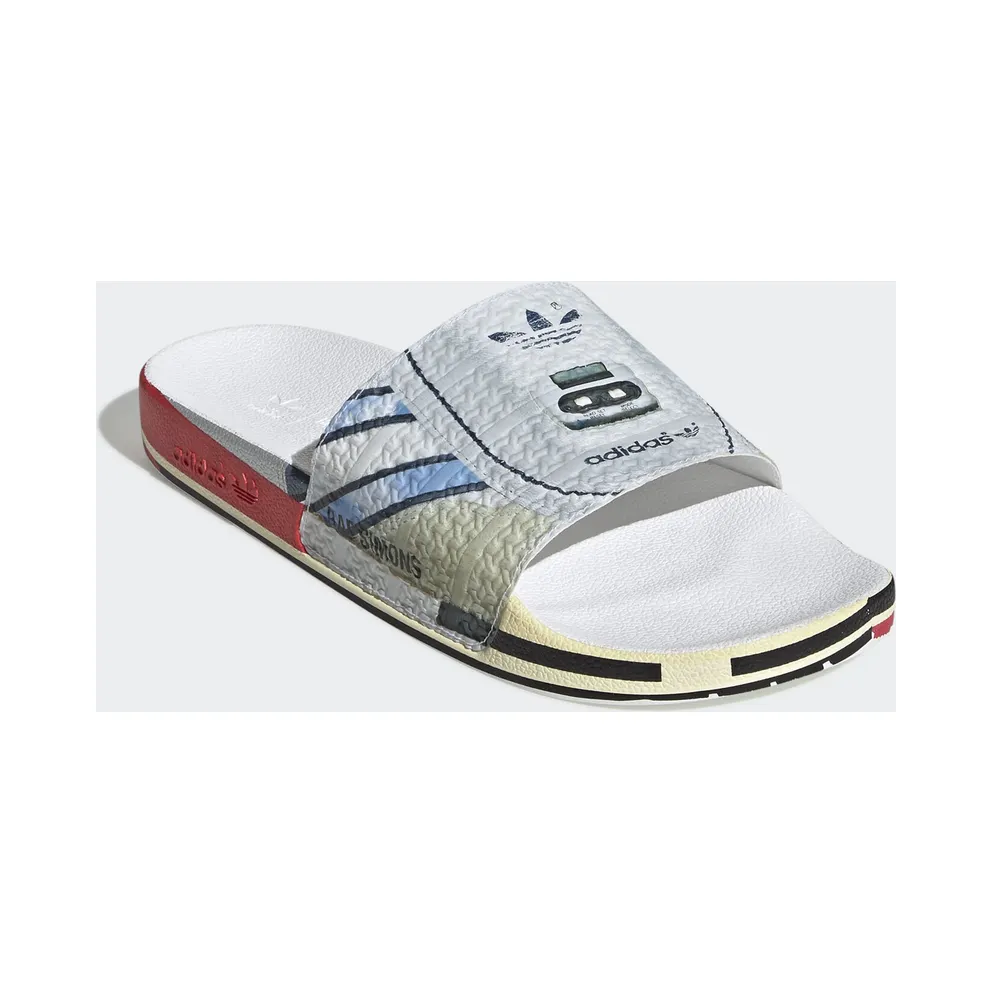 adidas Micro Adilette Raf Simons Silver Metallic/Bright Red/Bright Red (EE7955)