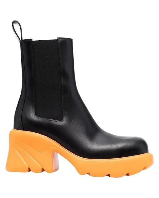 Bottega Veneta Flash Boots Black Tangerine (692357VBS501377)