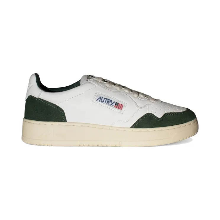Autry Medalist Leather Low White Bottle Green (AULM-GS42)