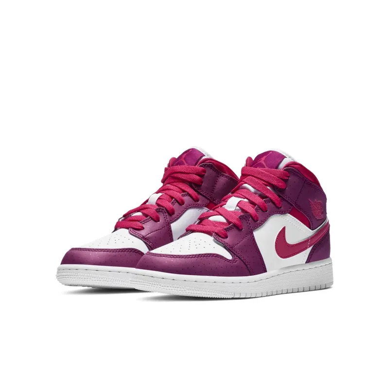 Jordan 1 Mid True Berry Rush Pink (GS) True Berry/Rush Pink-White (555112-661)
