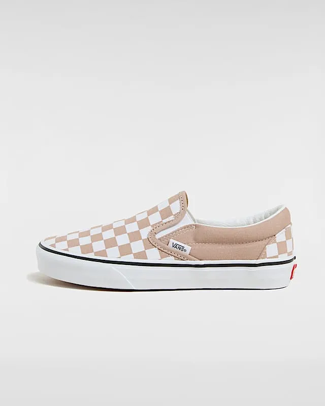 Vans Classic Slip-On Checkerboard Warm Taupe Brown White (VN000D6YE2V)