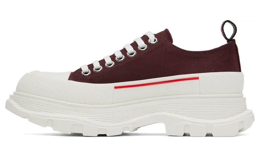 Alexander McQueen Burgundy Tread Slick Low Sneakers (705660W4V31) (3)
