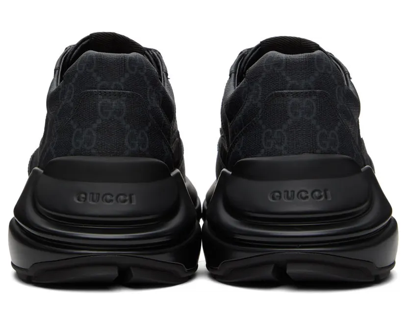 Gucci Black Rhyton Sneakers (704796 KGD00) (2)