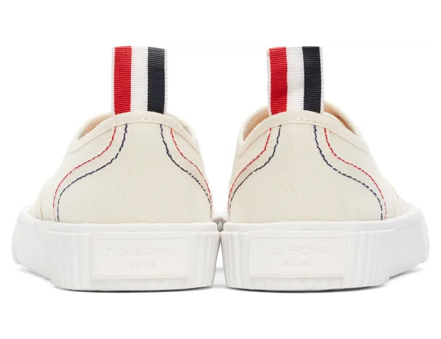 Thom Browne Off-White Heritage Vulcanized Sneakers (MFD201A-06558) (4)