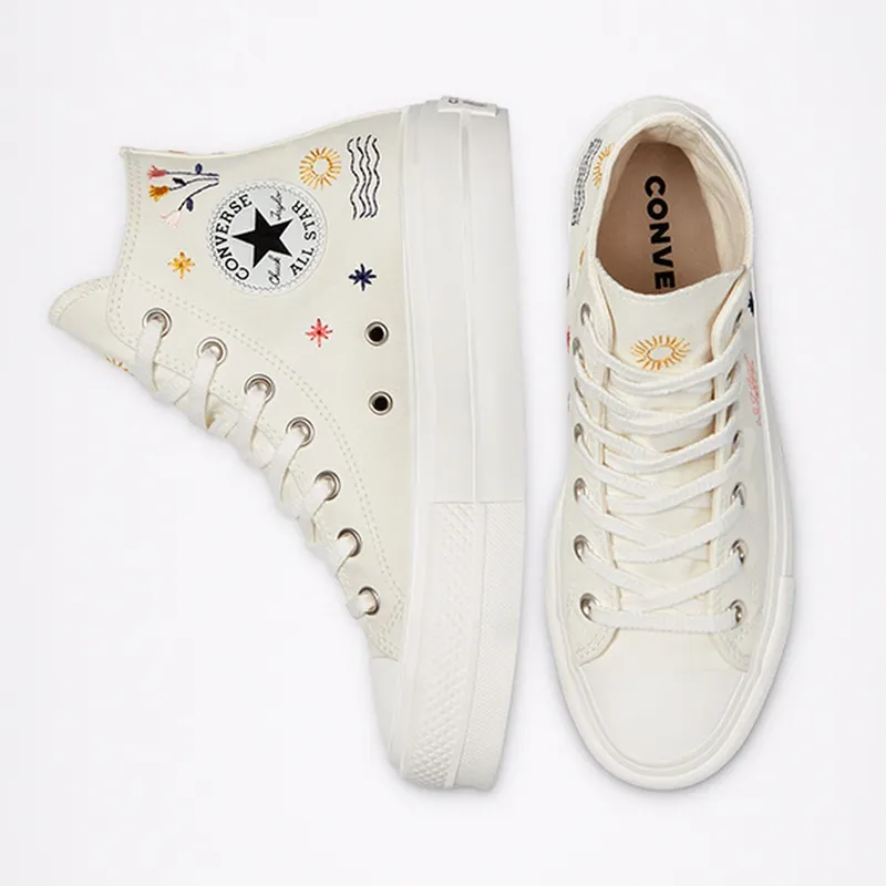 Converse It’s Okay To Wander Platform Chuck Taylor All Star High Top Egret/vintage White/black (571086C)