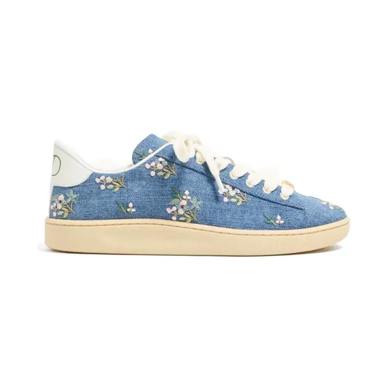 Valentino Garavani Royco denim met geborduurde bloemen “Blue” (WS0LX9IZF)