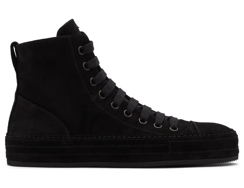 Ann Demeulemeester Black Suede Raven Sneakers (2201-M-N01-375-099)
