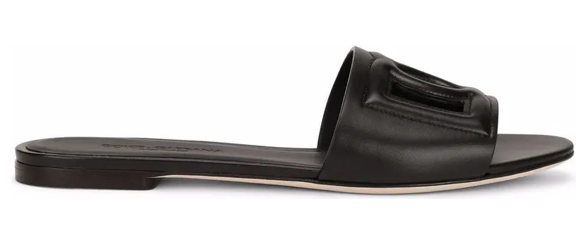 Dolce & Gabbana Dg Logo Leather Flat Sandals CQ0436AY32980999