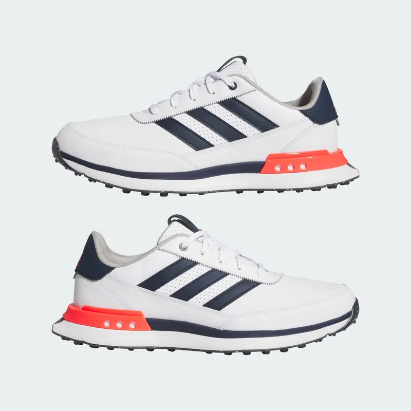 adidas S2G 24 Leather Spikeless Golf Cloud White Collegiate Navy Lucid Red (IH8523)
