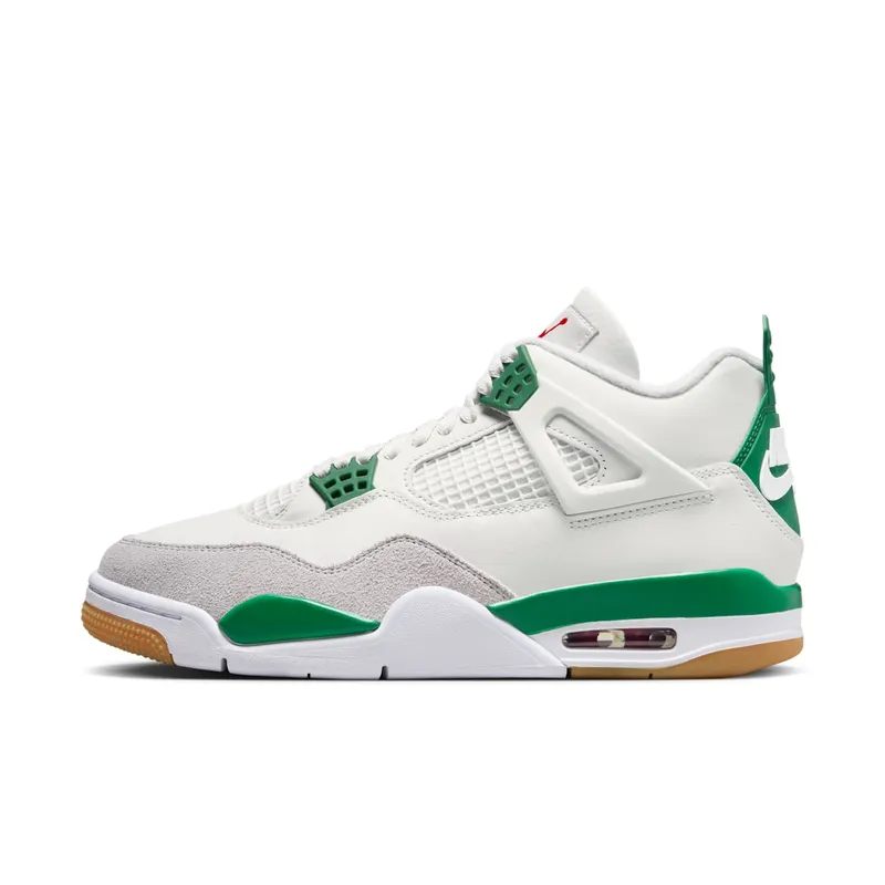 Air Jordan 4 SB “Pine Green”: wit, grijs en één groene lijn die alles bepaalt