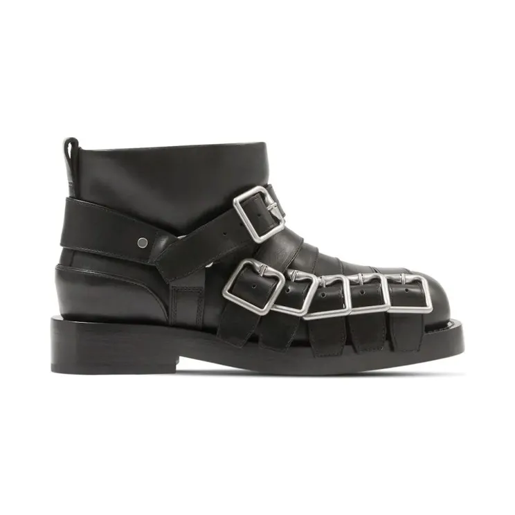 Burberry Leather Strap Boot Black (8077201)