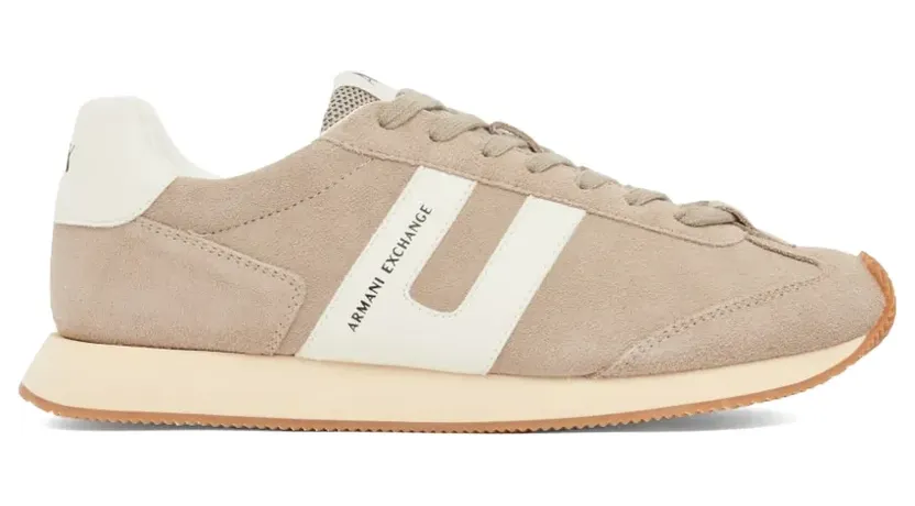 Armani Exchange Sneakers met vlakken en logoprint – Beige (XM002689AF17447)