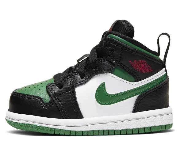 Air Jordan 1 Mid TD ‘Black Pine Green’ Black/White/Gym Red/Pine Green (640735-067)