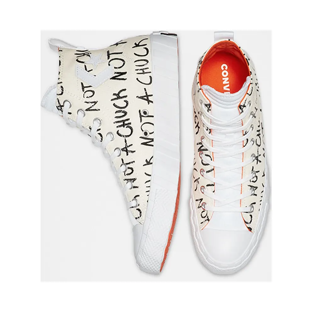 Converse Chuck Taylor All-Star 70s Hi Unt1tl3d “Not a Chuck” White Egret/White-Bold Mandarin (166503C)