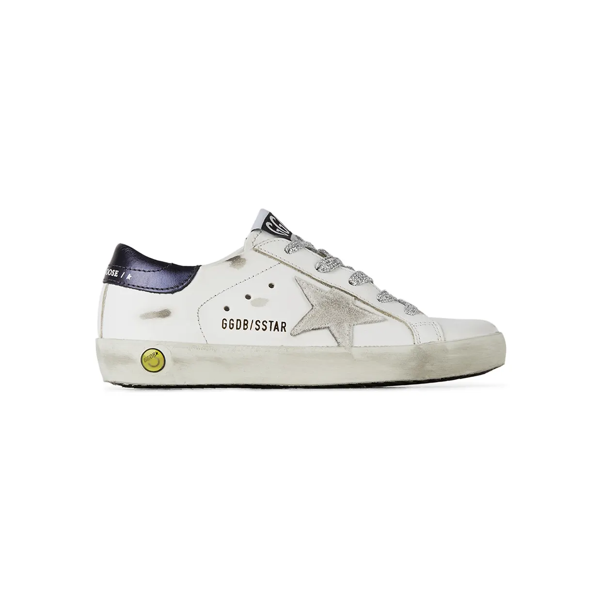 Golden Goose Kids White & Navy Super-Star Classic Sneakers (GYF00101.F002021.10768)