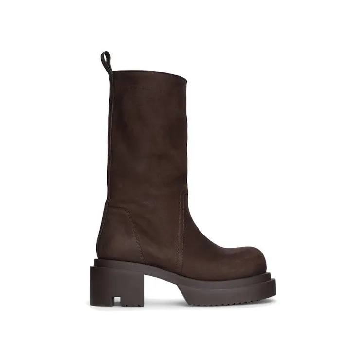 Rick Owens Concordians Calf Pull On Bogun Boot Brown (RU02E1838 LWN 04)