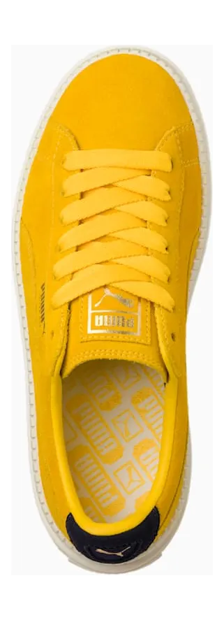 Puma Suede Platform Trace Bold Womens “Lemon / Evening Blue” (367066-03)