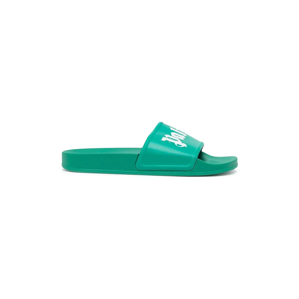 Palm Angels Pool Slides Green White (PMIC001S22PLA0015501)