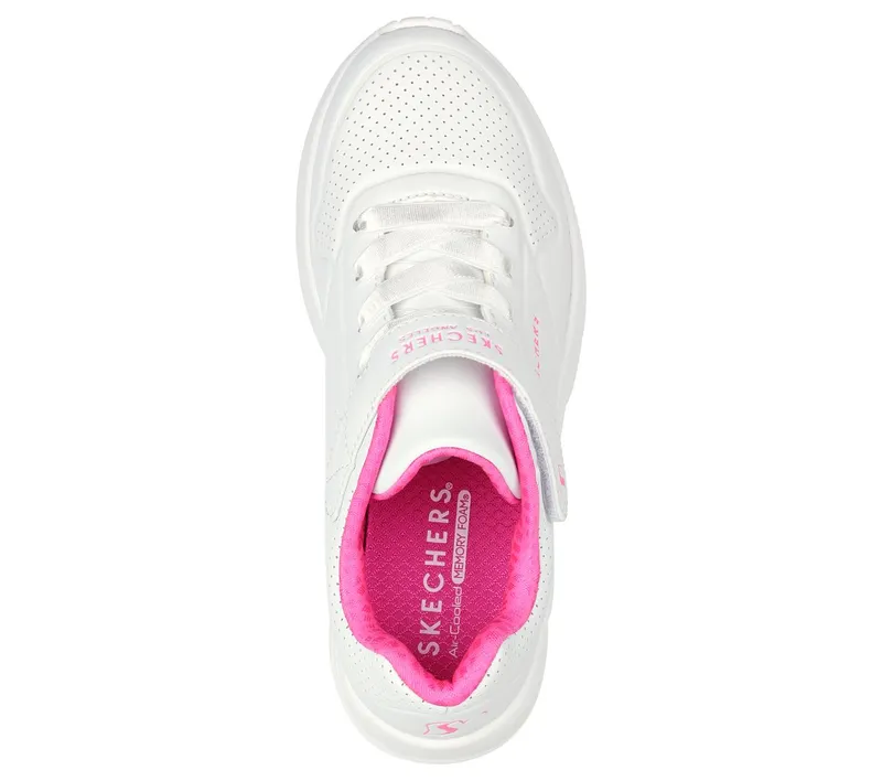 Skechers Uno Lite Sneaker White/Heet Pink