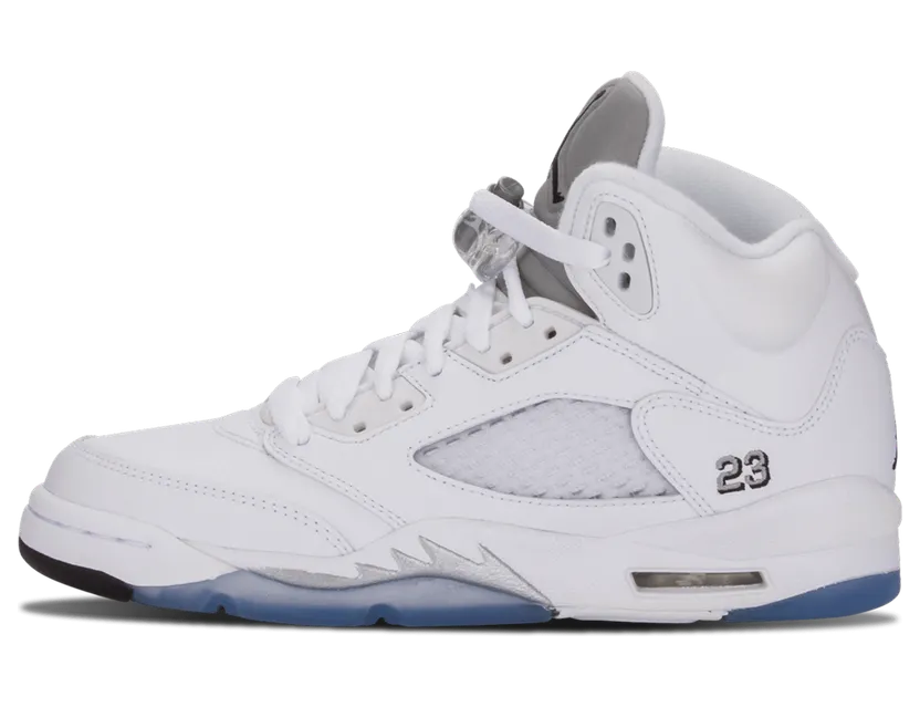 Air Jordan 5 Retro BG White Metallic Silver (440888-130)