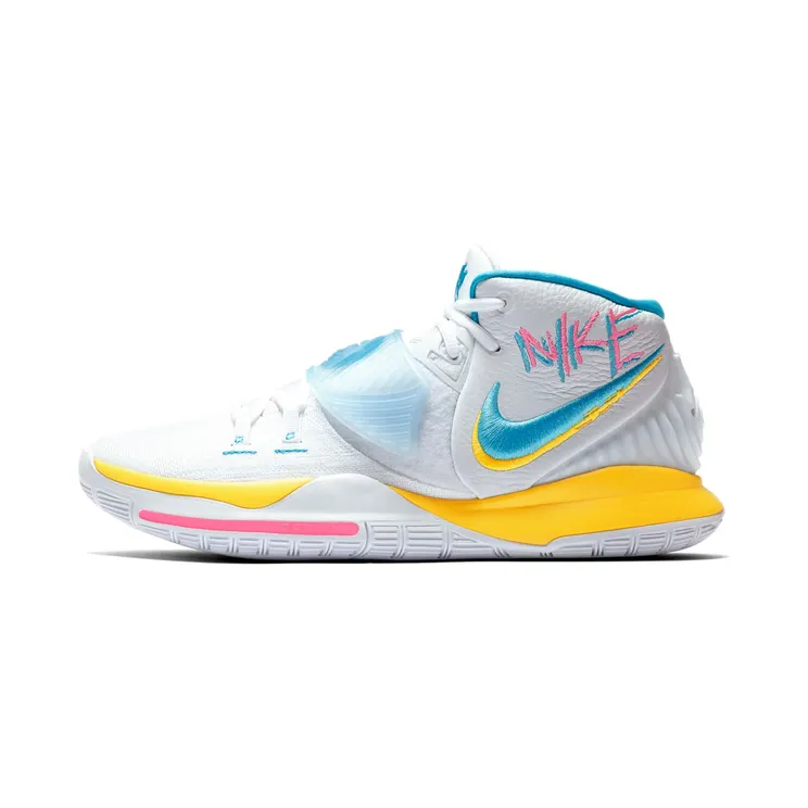 Nike Kyrie 6 “White / Opti Yellow / Digital Pink / Blue Fury” (BQ4630-101)