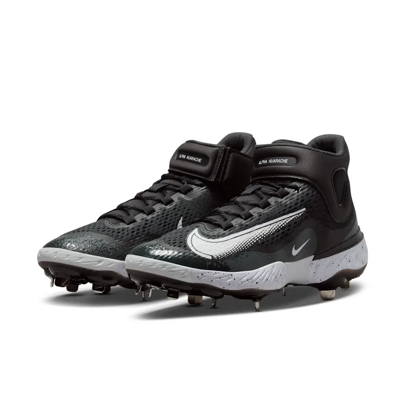 Nike Alpha Huarache Elite 4 Mid Black Dark Smoke Grey White (DJ6520-003)