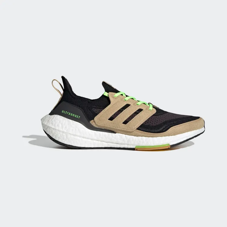 adidas Ultraboost 21 Core Black / Beige Tone / Signal Green (GX5254)