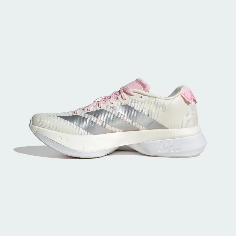 Adidas Adizero Boston 13 Core White / Silver Metallic / Clear Pink (JQ9667)