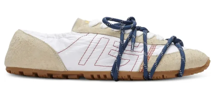 Balmain Racer 45 Sneaker aus Nylon und Wildleder – Nude (HN1VI765TNYC)