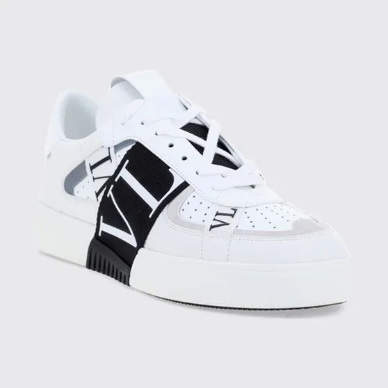 Valentino garavani VL7N Smooth Calf Leather Sneakers with Printed Logo White (S0C58WRQ24P)