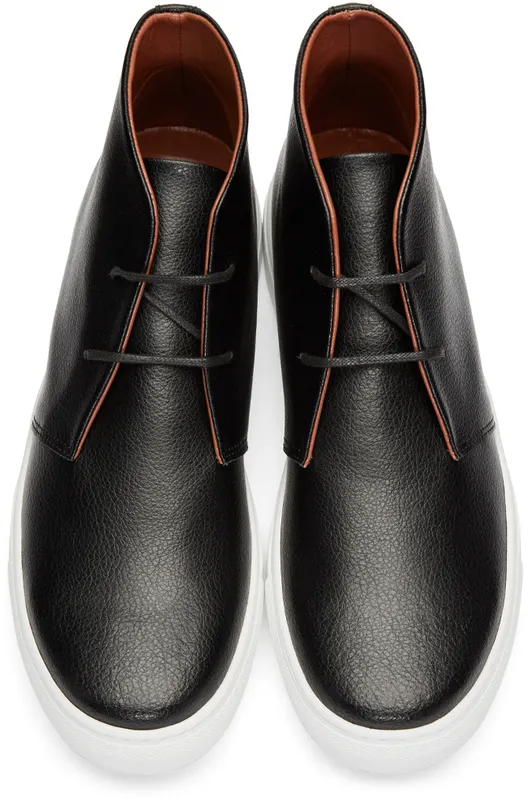 Junya Watanabe Black Leather High-Top Sneakers (WR-K102-051)
