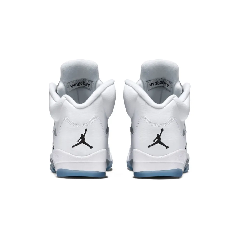 Jordan 5 Retro Metallic White 2015 (GS) White/Black-Metallic Silver (440888-130)