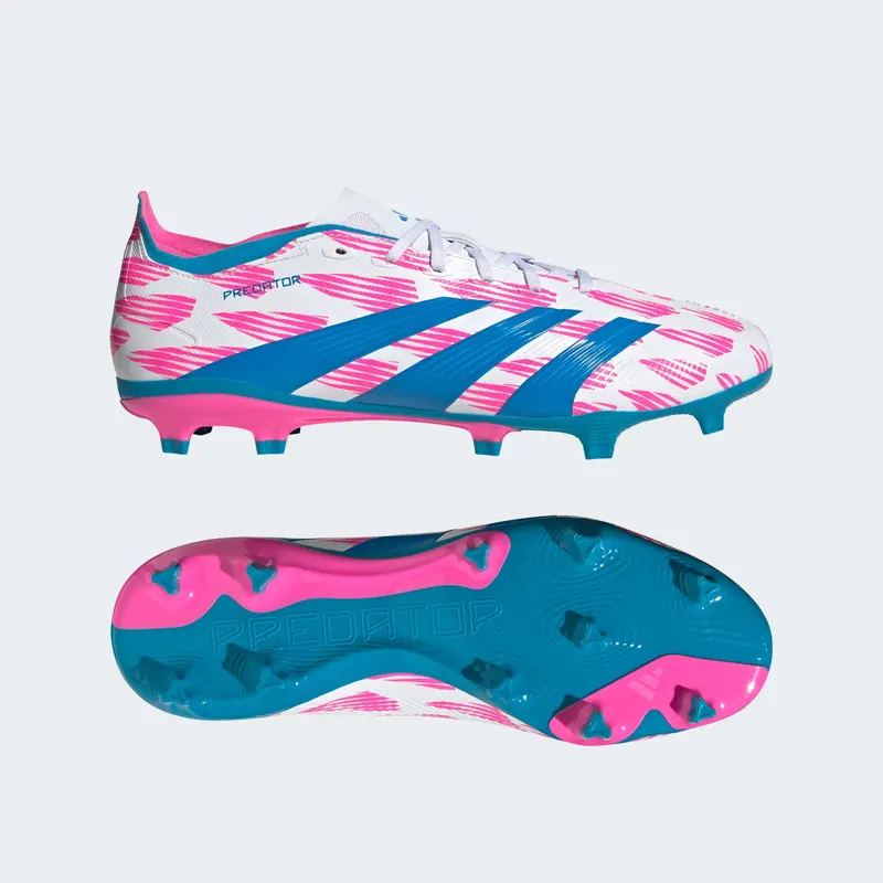 adidas Predator League FG Cloud White Solar Blue Solar Pink (IG6262)
