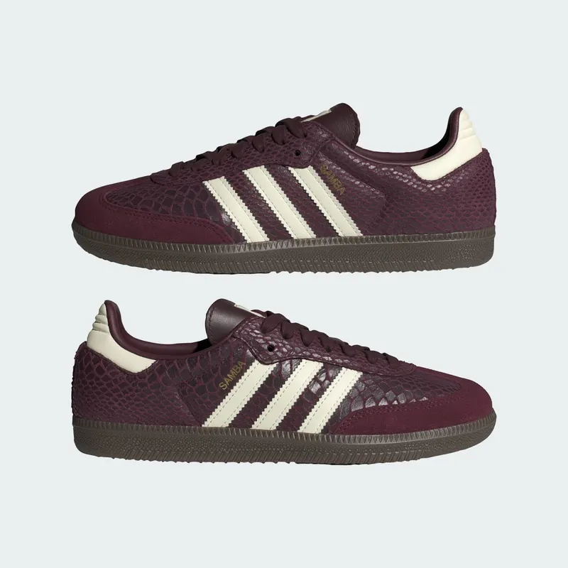 Adidas SAMBA OG Maroon / Cream White / Gold Metallic “Snake” (IH3979)