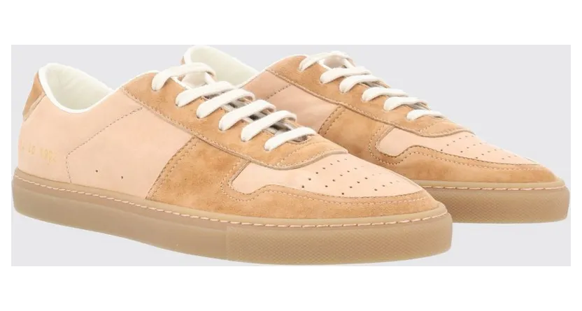 Common projects Two-Tone Nappa and Suede Low-Top Sneakers Beige (62241302)