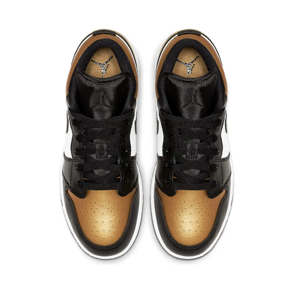 Jordan 1 Low Gold Toe (GS) Metallic Gold/Black-White (CQ9487-700)