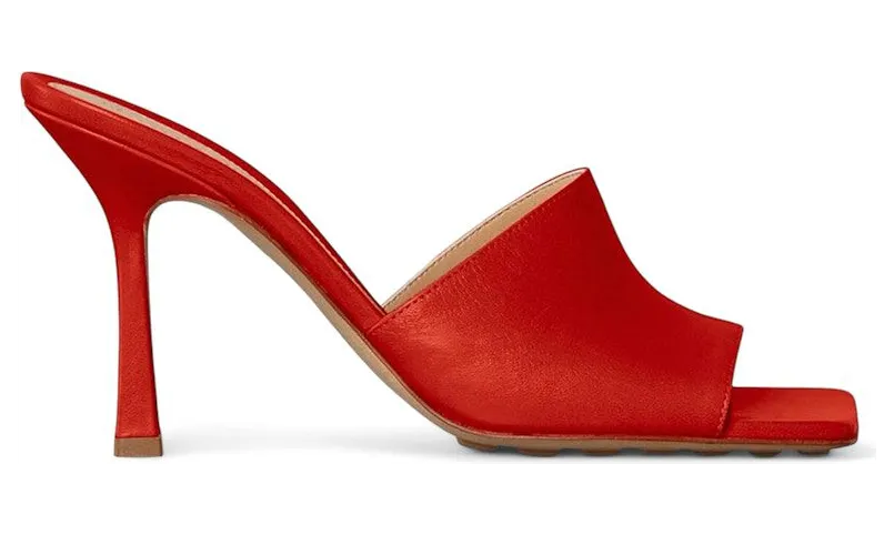 Bottega Veneta Stretch Heeled Mules Red (610538 VBSF0 8913)