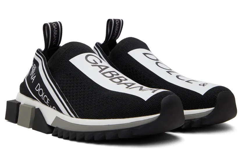 Dolce & Gabbana Black & White Sorrento Sneakers (CK1595 AH677) (4)
